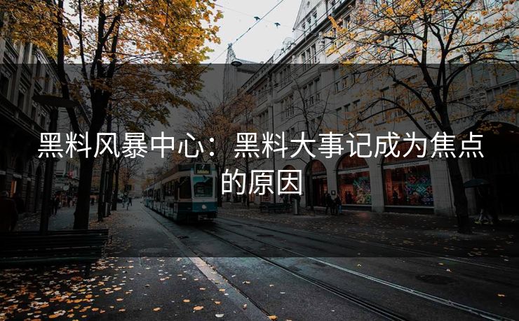 黑料风暴中心：黑料大事记成为焦点的原因