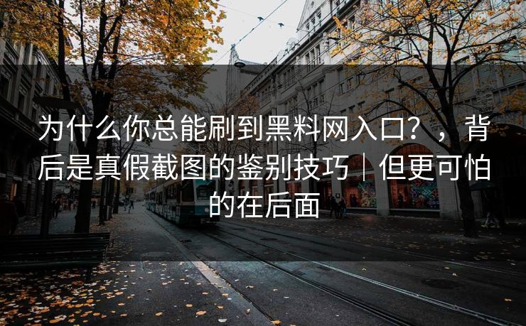 为什么你总能刷到黑料网入口？，背后是真假截图的鉴别技巧｜但更可怕的在后面